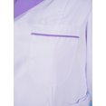 thumbnail image 5 of DPOIS Women's Lab Coat Doctor Nurse Long Sleeve Medical Coat Purple Curved Lapel M, 5 of 7