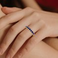 thumbnail image 5 of TriJewels 1.08 ctw Blue Sapphire (3.00 mm) 9 Stone Wedding Band in 10K Yellow Gold, 5 of 6