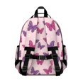 thumbnail image 3 of Butterfly and Daisy Pink Pattern Cute School Backpack Bag for School with Padded Back and Adjustable Shoulder Straps 15.25"x11.5"x5.25", 3 of 5