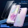 thumbnail image 3 of JETech 3 in 1 Matte Case for Samsung Galaxy A35 5G with 2-Pack Tempered Glass Screen Protector, Translucent Frosted Shockproof Phone Cover with Camera Protection (Lilac), 3 of 6