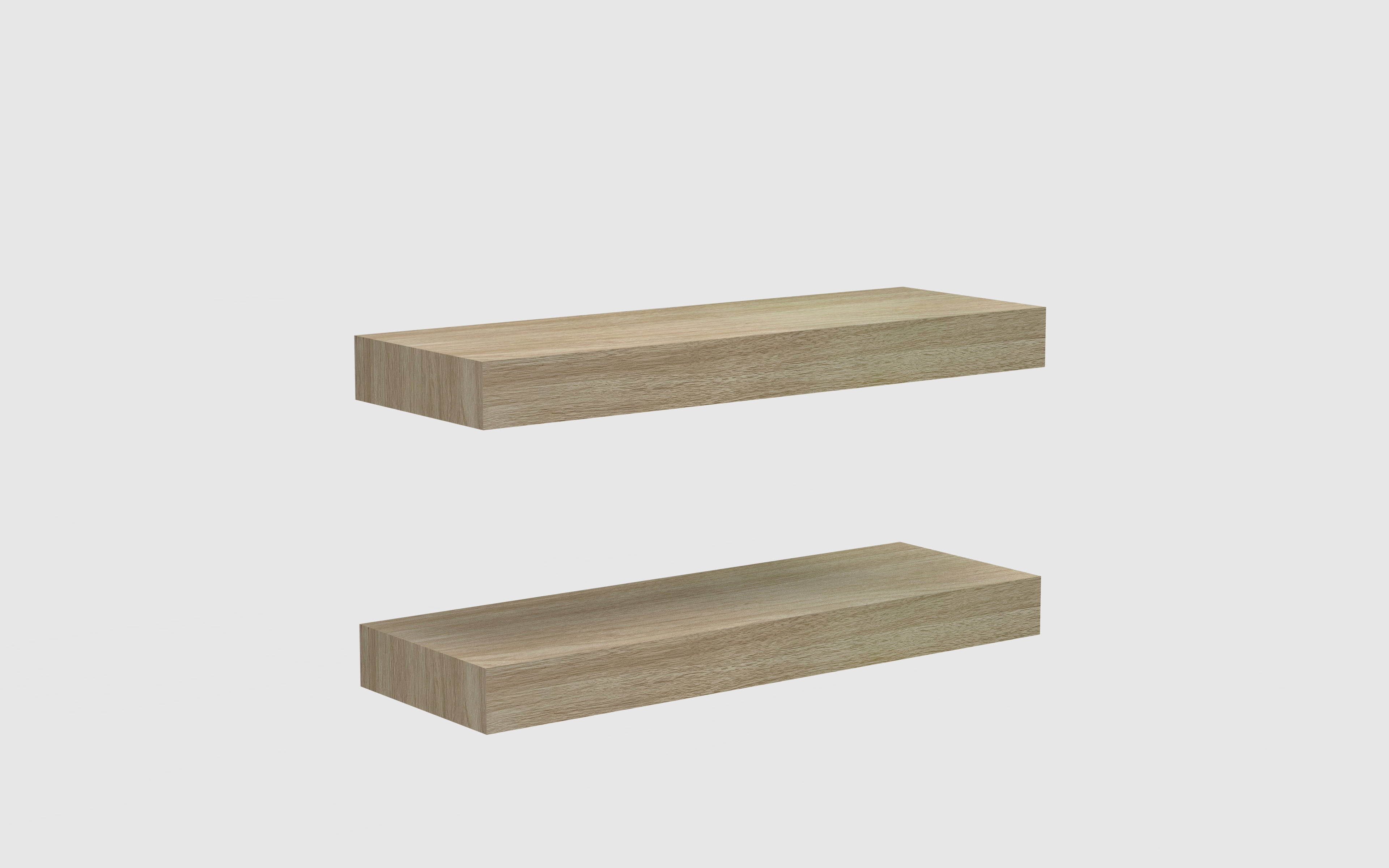 Mainstays Natural 16.5" Wood Floating Shelves, Set of 2