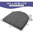 thumbnail image 6 of Chair Cushions for Dining Chairs with Ties and Removable Cover, Dining Kitchen Chair Pads with Non-Slip Bottom, High-Resilience Indoor Seat Cushions, 16'' x 16'' x 2'', Set of 4, Dark Grey, 6 of 14