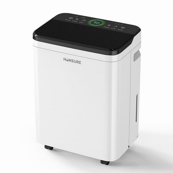 4,500 sq. ft. White Dehumidifiers for Home with Drain Hose and Bucket,Auto Defrost,Low Noise,Ion-Air Purifying,53 Pints