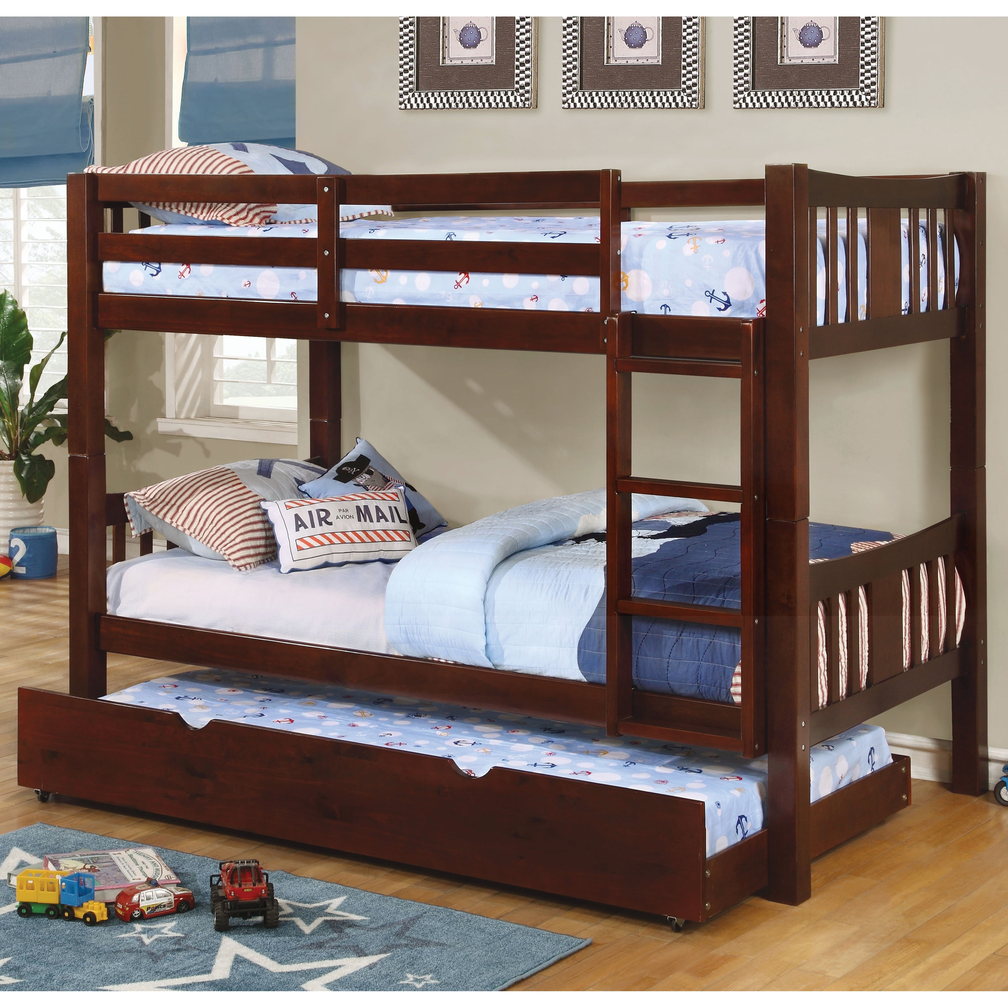 modern bunk bed with trundle