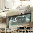 thumbnail image 5 of King Bed Frame with Round Corner Edge Legs, 18 Inch Tall 3500 lbs Metal Platform Bed Frame King Size, No Box Spring Needed/ Noise Free/ Heavy Duty Steel Slat Support/ Non-Slip, 5 of 8