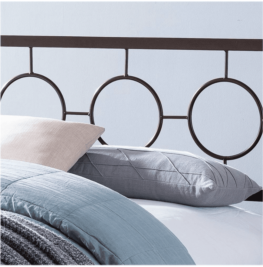 Noble House Ewelina Modern Queen-Size Iron Geometric Low-Profile Bed Frame, Hammered Copper