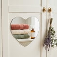 thumbnail image 4 of Kmonabie Heart Shaped Wall Mirror, Acrylic Explosion Proof HD Self Adhesive Frameless Mirror, Stick On Decorative for Bathroom Vanity Bedroom Living Room, 4 of 6