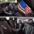 thumbnail image 4 of HUIACONG Car Seat Cover Set, with Car Seat Covers Key Fob Front Back Seat Covers, 14 Pcs Abstract Impasto American Flag Pattern Automotive Interior Accessories, 4 of 5