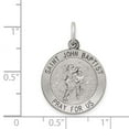thumbnail image 3 of 925 Sterling Silver Solid Oxidized Antiqued Saint John the Baptist Pendant Necklace 25x20mm Wide Pendant for Women, 3 of 4