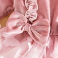 thumbnail image 6 of MEZZALL Girls Long Sleeve Bowknot Solid Color Dress Headbands Set O-Neck Trendy Dresses, 6 of 7
