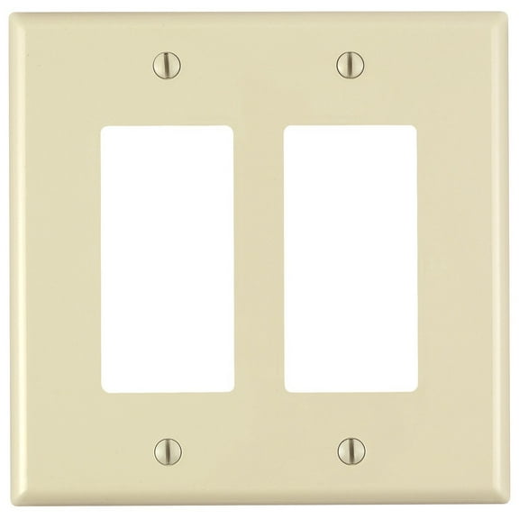 Leviton R51-PJ262-00I 2-Gang Midway Size Ivory Decora GFCI Device Wall Plate