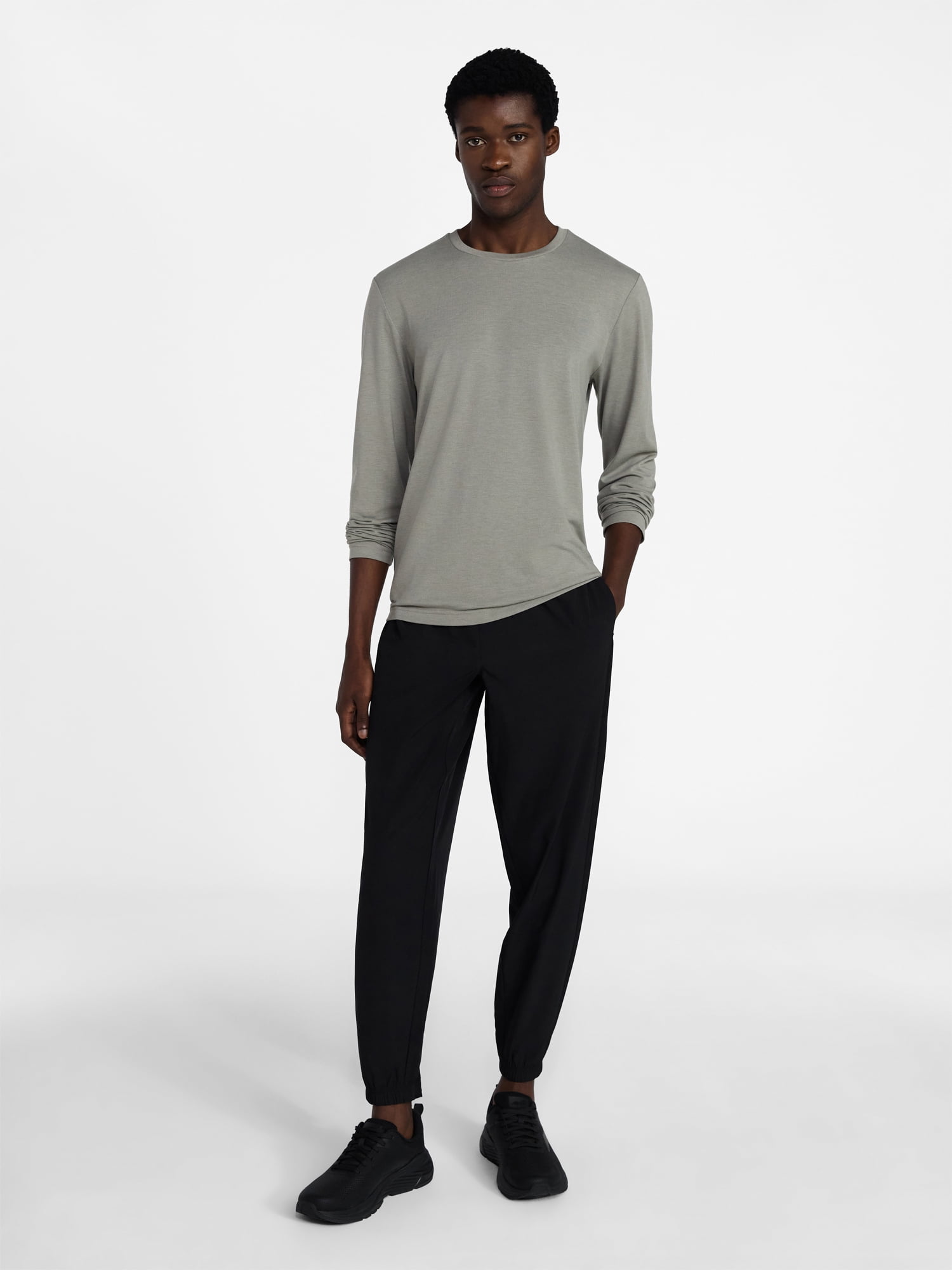 Athletic Works Men's and Big & Tall Men's Tri-Blend Tee with Long Sleeves, Sizes XS-4XLT