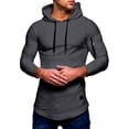 thumbnail image 4 of Elvqul Mens Tops Long Sleeve Relaxed Fit Athletic Shirts Lightweight Big and Tall Pullover Hooded T-Shirts for Men, 4 of 6