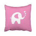 thumbnail image 1 of RYLABLUE Girly Pink Baby Elephant Pillowcase Cover 18x18 inch, 1 of 1