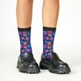 thumbnail image 4 of Fuzoiu Rainbow Snowflakes Print Kids Socks For Boys Girls,Grip Crew Socks with Non Slip,Lightweight Stretch Crew Socks,Toddlers Crew Boot Socks, 4 of 5