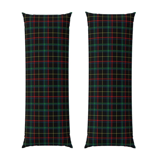 Fotbe Buffalo Plaid Dark Green Funda para Almohada Corporal con Diseño, Funda de Microfibra Ultrasuave de 20x54 Pulgadas, Ropa de Cama Elegante