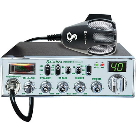 Cobra Mobile CB Radio With Dynamike Gain Control And SWR Antenna Calibration And NightWatch" Illuminated Display With Dimmer Control