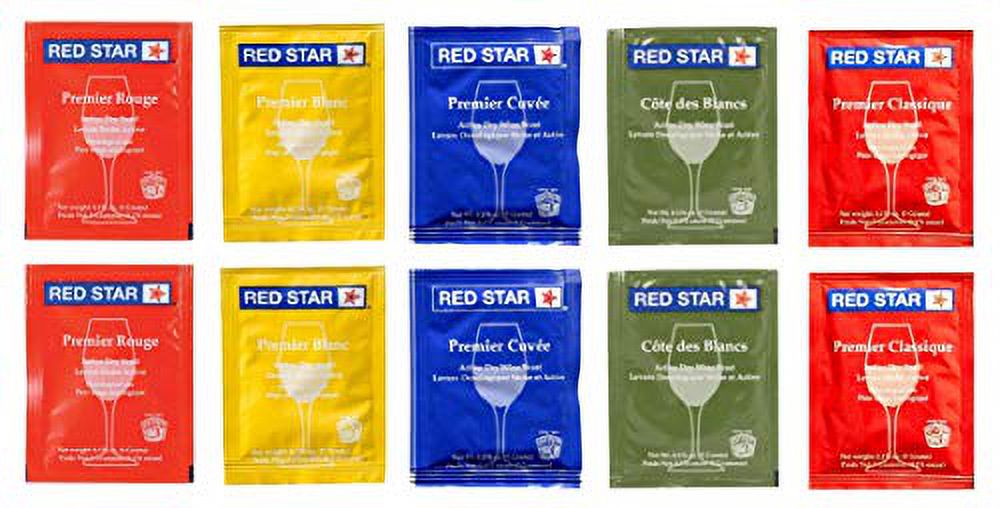 Red Star Premier Classique Wine Yeast – 5g Packets, 100-Pack, Dried Yeast