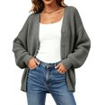 thumbnail image 6 of Smsaxvxz Women's Knit Cardigan Oversized V Neck Button Front Lantern Sleeve Chunky Casual Fall Winter Sweater Outerwear, 6 of 6