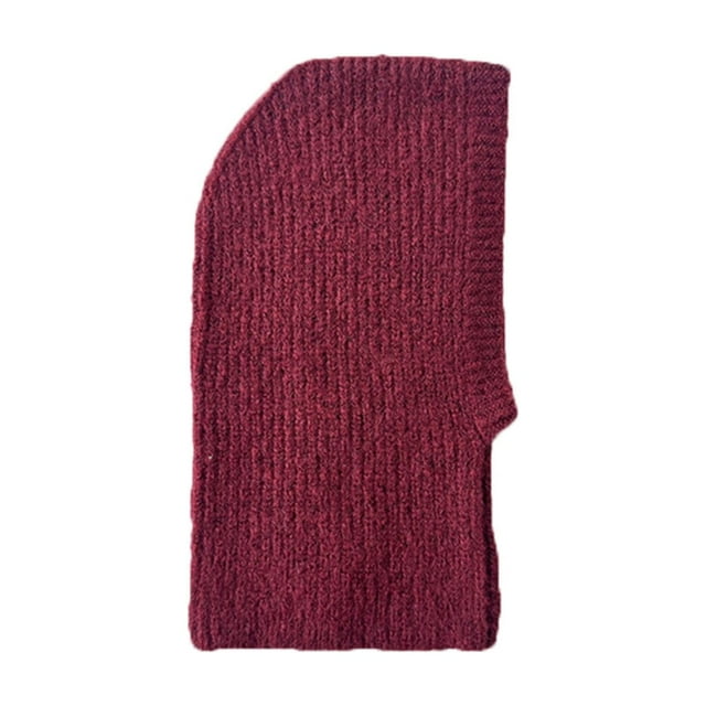 Womens Balaclava,Casual Classic Knitted Solid Color Ribbed Knit Hooded Pull On,Balaclava for Women