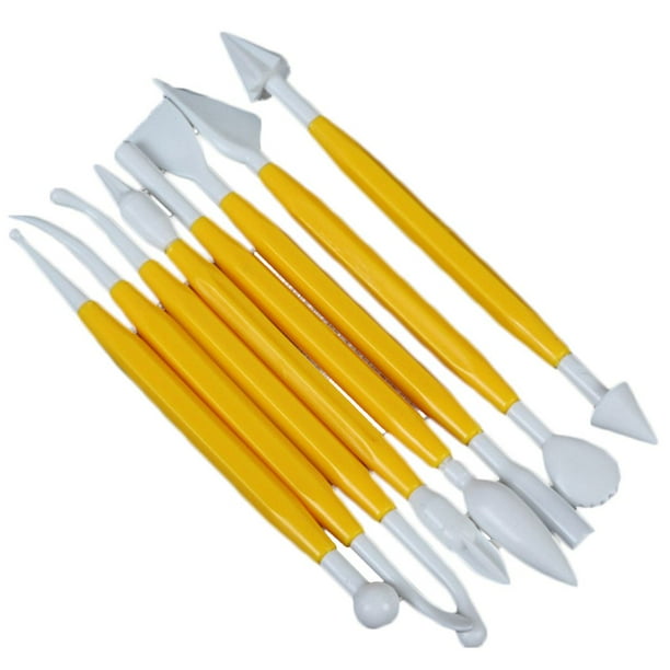 Injueey 8pcs Tallado Horneado Herramienta Decoración de Tartas Fondant Modelado Galletas Herramientas y accesorios para hornear amarillo Injueey JJ18022-01