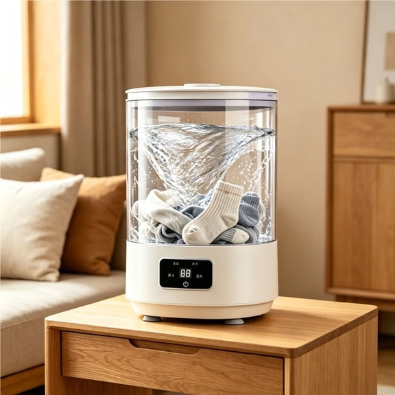 Eolstice Portable Mini Washing Machine, 4L USB Powered Small Laundry Washer, Removable Basket Compact Washer, For Underwear Socks And Baby Clothes, Home Dorm Travel