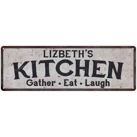 LIZBETH's Kitchen Rustic Chic Decor Gift 6x18 Sign 106180051738