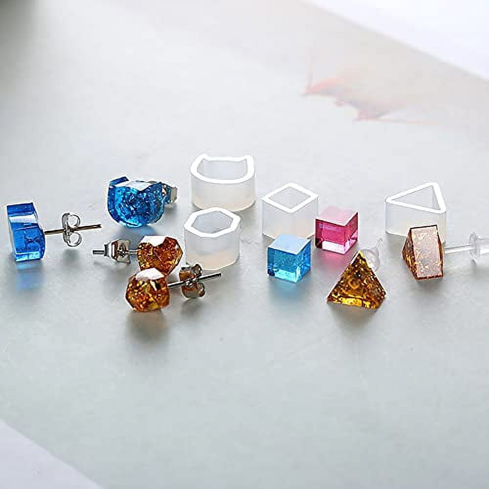 Lamp Included-10 Pieces 30ML Upgrade 1 Min Quick Cure! Hard Crystal UV Resin, UV Glue Ultraviolet Curing, Solar Cure Sunlight Activated Resin Adhesive Glue +5 Type of Silicone Resin Tool Cup Stick