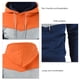 thumbnail image 4 of Sudadera con capucha deportiva para hombre, holgada, transpirable y con bloques de color en naranja, talla XL, 4 of 5