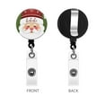 thumbnail image 2 of WIRESTER Retractable Badge Reels with Alligator Swivel Clip & Plastic Card Holder Strap, Round ID Badge Holders for Students, Teachers, Office Workers - Xmas Santa Baby Ho Ho Ho Green, 2 of 5