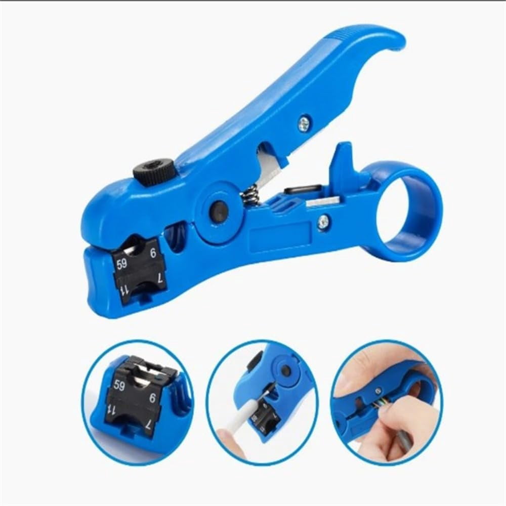 22Pcs Coax Compression Crimping Tool Set for F/BNC/RCA Connector RG-58/59/62/6(3C/4C/5C Type Cable Stripper Kit