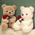 thumbnail image 2 of 2022 Cute / Soft / Plush Bear Toy / Bear Doll with Roses / Valentine's Day Gift / Christmas Giftgrey35cm Deng Xun unisex, 2 of 2