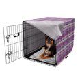 thumbnail image 2 of Colorful Dog Crate Cover, Abstract Geometric Motifs with Hatched Style in Purple Pink Tones, Easy to Use Pet Kennel Cover for Dogs, 35" x 23" x 27", Pale Mauve and Pale Fuchsia, by Ambesonne, 2 of 6