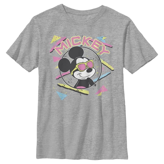 Boy's Mickey & Friends 90s Sunglasses Mickey  Graphic Tee Athletic Heather Medium