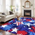 thumbnail image 3 of Abstract White Star Washable Area Rug 5 x 7 ft Red Blue Ink Splatter Graffiti Modern, Soft Non Slip Rugs Stain Repellent Indoor Felt Carpet for Living Dining Room Bedroom Home Office, 3 of 9