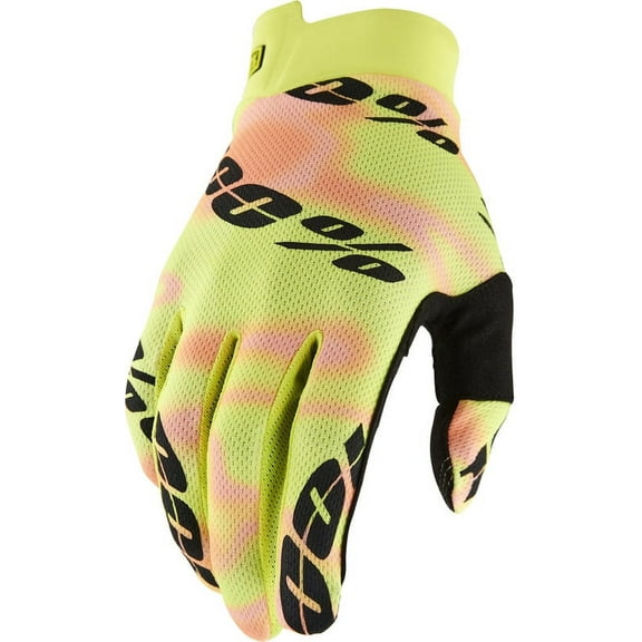 100% I-Track Youth Gloves Kaledo (Medium, Yellow Kaledo)
