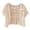 Beige, variant on Women Short Sleeve Crochet Shrugs Hollow Out Flower Lace Open Front Cropped Cardigan Sunscreen Scalloped Bolero Jacket