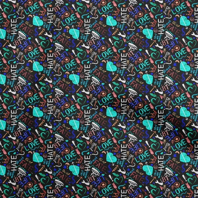 oneOone Cotton Poplin Black Fabric Abstracts Sewing Craft Projects Fabric Prints By Yard 42 Inch Wide
