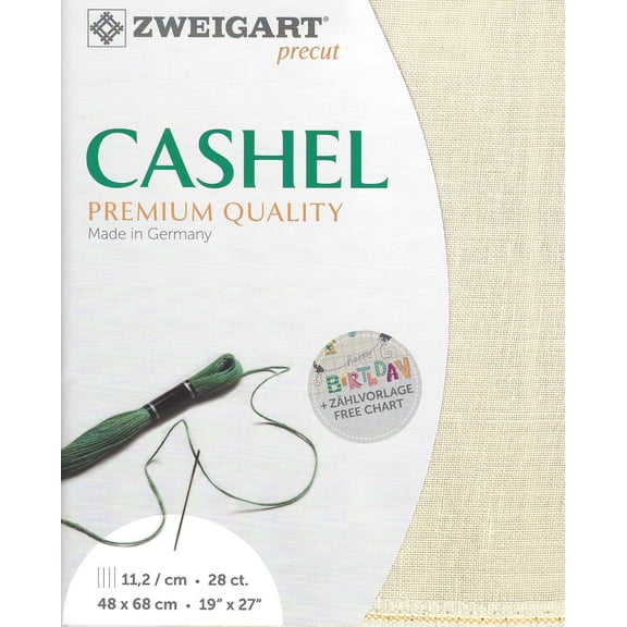 Wizardi Cashel 28 Count Platinum 3281/770. Needlework Canvas, Cross-Stitch Fabric, Embroidery Cloth, Needlepoint Canvas. 100% Linen. Precut Zweigart