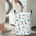 thumbnail image 5 of Rateoe Undersea Animals Pattern Round Laundry Hamper Basket, Tall Hamper Basket for Blanket Storage, Nursery Clothes Hamper for Laundry in Bedroom and College Dorm-Medium, 5 of 6