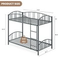 thumbnail image 2 of Metal Bunk Bed Twin Over Twin, Heavy Duty Bunkbeds Frame with Arched Guardrail and Safety Ladder, Sturdy Steel Bed , Space-Saving, No Box Spring Needed, Matte Gray, 2 of 7