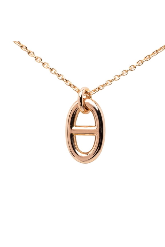 Pre-Owned Hermes Chaine d'Ancre Farandole PM Pendant Necklace, 18KPG Pink Gold 750, Women's.
