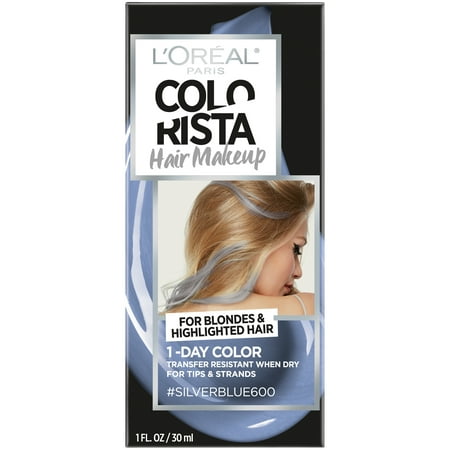 L'Oreal Paris Colorista Hair Makeup 1-Day Hair Color, 600 Silver Blue (for blondes), 1 fl. (Best Way To Color Grey Hair)