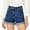 A Dark Blue, variant on DOKOTOO Women's Jean Shorts High Waisted Stretchy Denim Shorts Summer Casual Rolled Hem Distressed Shorts Lightweight Zimbaplatinum Denim Shorts