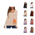 thumbnail image 1 of Womens Long Sleeve Shirts 2026 Fall Winter Basic Square Neck Slim Fit Breathable Undershirt T Shirt, 1 of 7