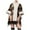 Brown, variant on Women's Faux Fur Trim Cloak Shawl Wrap Plaid Striped Tassel Poncho Coat Cape Fall Winter Warm Open Front Cardigan(Brown,Free Size)