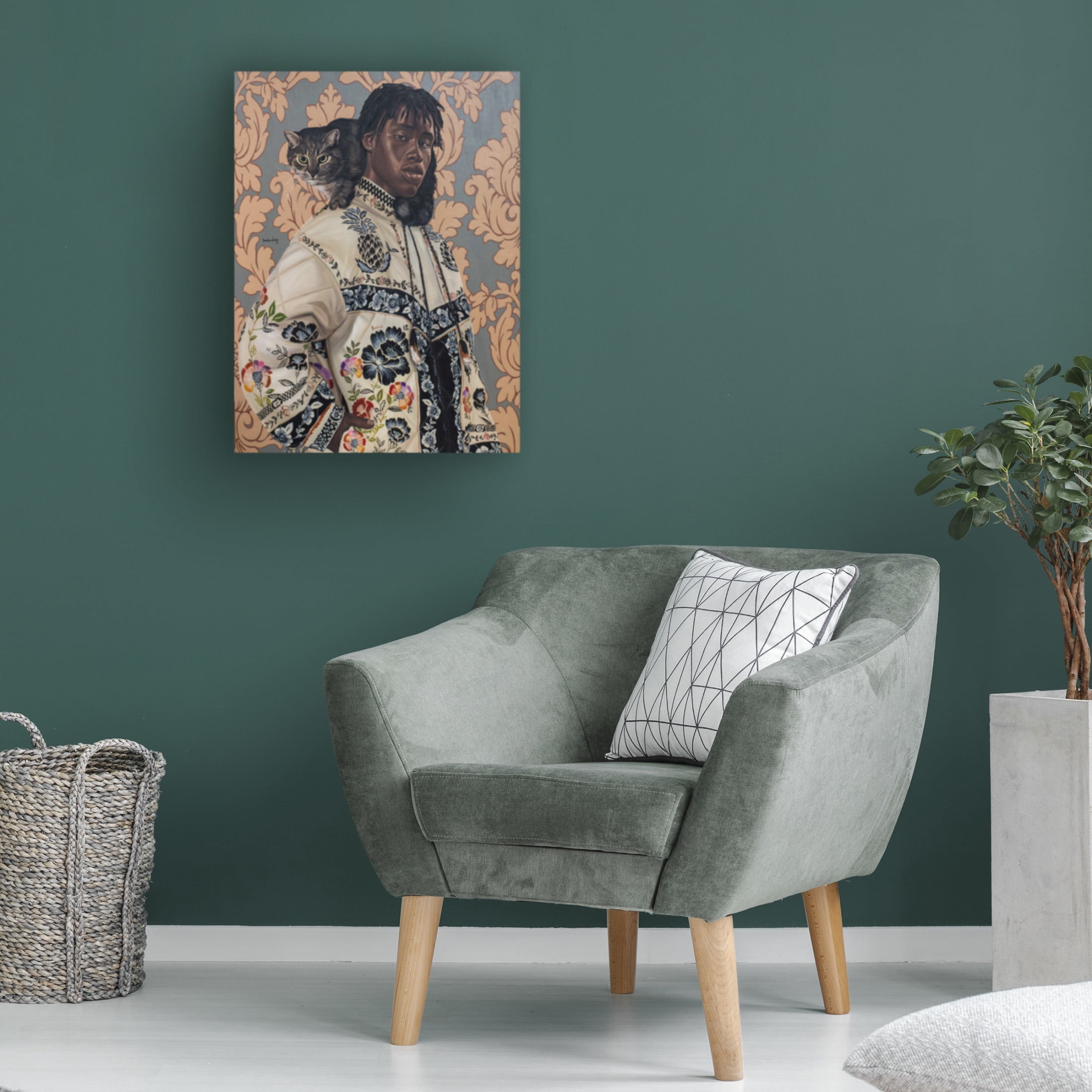 Trademark Fine Art Damilare Jamiu Holding a Cat Canvas Wall Art