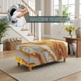 thumbnail image 4 of FOR U DESIGNS Gold Marble Print Ottoman Cover Washable Storage Bench Slipcover Stretch Storage Bench Cover Folding Footrest Stool Slipcover Footstool Protector with Elastic Band, 4 of 7