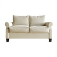 thumbnail image 3 of Castle Place Linen Upholstered Loveseats, Beige, 3 of 7