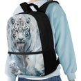 thumbnail image 4 of Uourmeti White Tiger Pattern Large Capacity Backpack for Travel School, Personalized Durable Fabric School Backpack Multiple Pockets Student Bookbag, 4 of 6